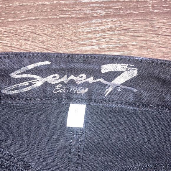 Womens Seven7 Cropped Mid Rise Skinny Jeans size 6 Black with  western style - Picture 4 of 14